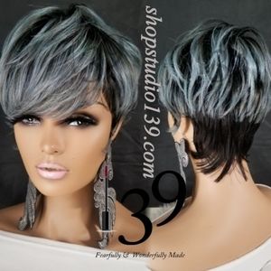 Short and sassy custom colored pixie wig